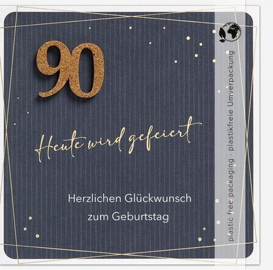 Perleberg 7842025-2 Geburtstagskarte Moments Zahl 90 - inkl. Umschlag