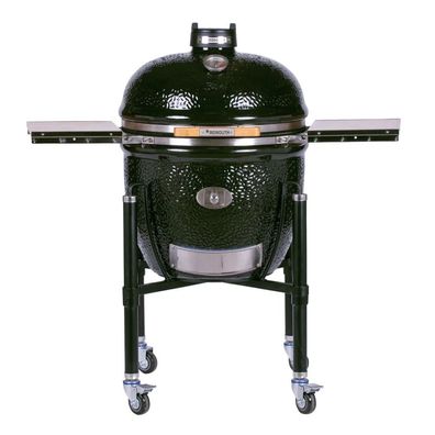 Monolith Keramikgrill LeCHEF PRO-Serie 2.0 Schwarz Ø 52 cm Grillrost mit Gestell/Sei