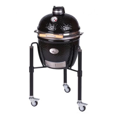 Monolith Keramikgrill Junior PRO-Serie 2.0 Schwarz Ø 33 cm Grillrost inklusive Geste