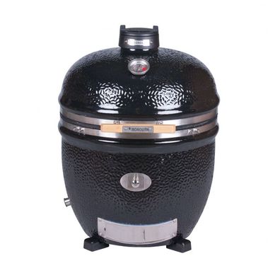 Monolith Keramikgrill LeCHEF PRO-Serie 2.0 Schwarz Ø 52 cm Grillrost ohne Gestell un