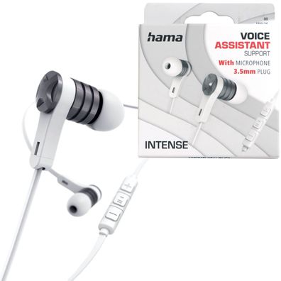 Hama In-Ear Headset 3,5mm Klinke Alu Ohrhörer Kopfhörer Mikrofon Fernbedienung
