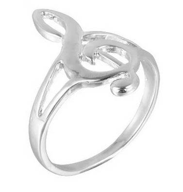 Violinschlüssel Ring Miniblings Fingerring Musik Noten Notenschlüssel silber 18mm