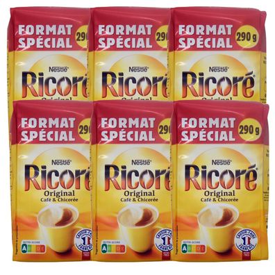 Nestlé Ricoré l'instant Instant Kaffee mit Zichorie Nachfüllpack 6 x 290g