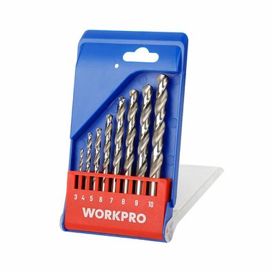 Satz Bohrer Workpro 3, 4, 5, 6, 7, 8, 9 y 10 mm Metall 8 Stücke Default Title