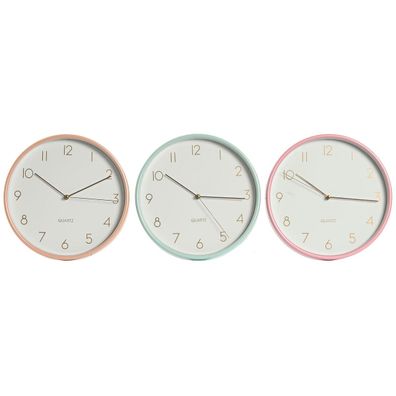 Wanduhr Home ESPRIT Koralle Minze Lila PVC 25,5 x 4,3 x 25,5 cm (3 Stück) Default Tit