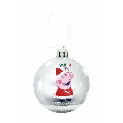 Weihnachtsbaumkugel Peppa Pig Cosy corner Silberfarben 6 Stück Kunststoff (Ø 8 cm) De