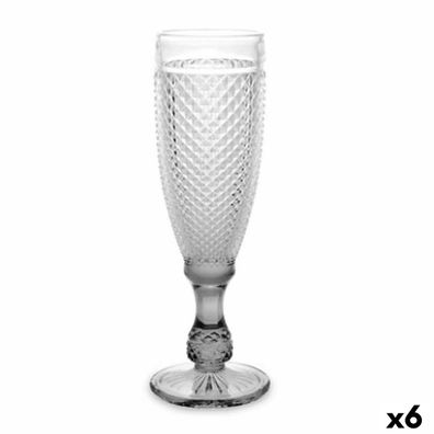 Champagnerglas Diamant Durchsichtig Anthrazit Glas 185 ml (6 Stück) Default Title