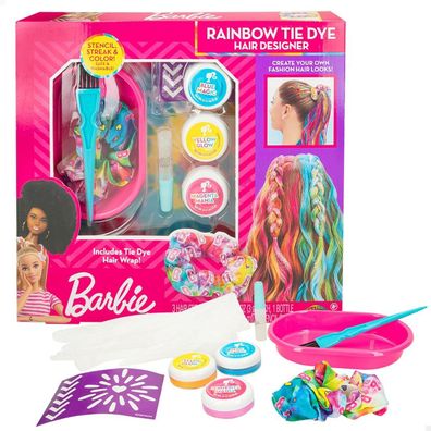 Friseur Set Barbie Rainbow Tie 15,5 x 10,5 x 2,5 cm Haar mit Strähnchen Bunt Default