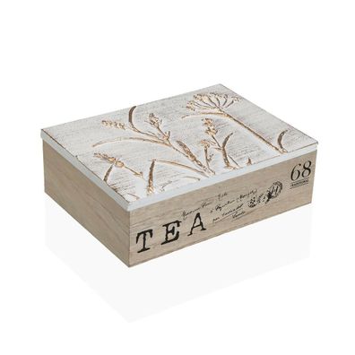 Teebox Versa Holz MDF 18 x 7,5 x 24 cm Blomster Default Title