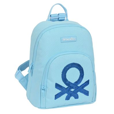 Lässiger Rucksack Benetton Sequins Hellblau 13 L Default Title