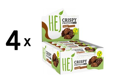 4 x HEJ Natural HEJ Crispy Vegan Protein Bar (12x45g) Double Chocolate