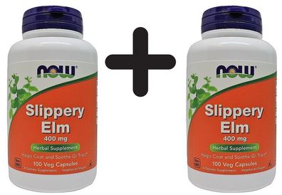 2 x NOW Foods Slippery Elm, 400mg - 100 caps