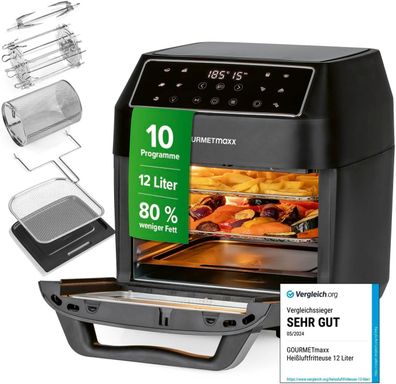 Gourmetmaxx Heißluft Multiofen Mini-Backofen mit umfrangreichem Zubehör