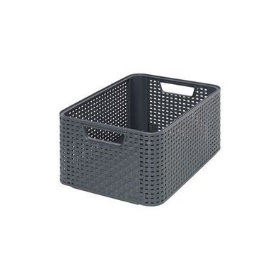 Korb Rattan Style M 38,6 x 28,7 x 17 cm dunkelgrau CURVER