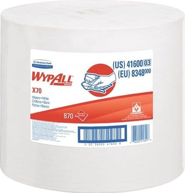 Kimberly-clark Reinigungstuch WypAll X70 8348 L315xB310ca. mm weiß 1-lagig