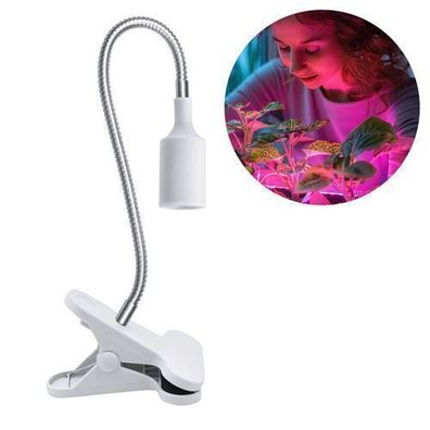 Pflanzenlampe KOBI PLANTY CLIP W E27 für Clip-on-Kultivierung Weiß Glühbirnenfassung