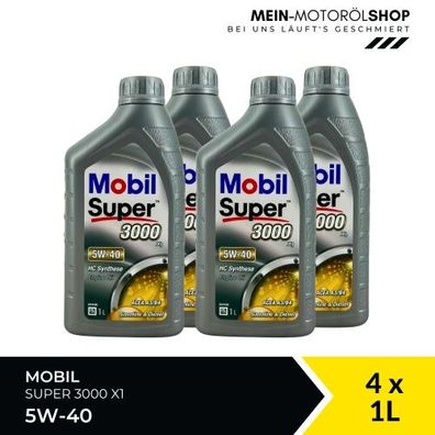 Mobil Super 3000 X1 5W-40 4x1 Liter