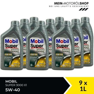 Mobil Super 3000 X1 5W-40 9x1 Liter