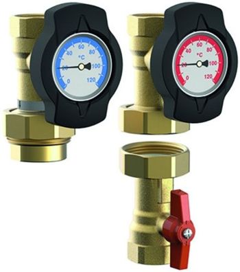 COSMO 2.0 Pumpenabsperrset Typ C+R DN 25 inkl. Thermometer und Schwerkraftbremse