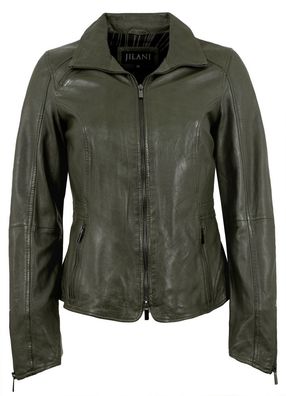 Jilani - Damen Lederjacke Lammnappa olive