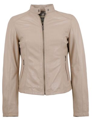 Jilani - Damen Lederjacke Lammnappa helles beige