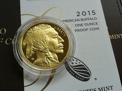 Original 50$ 2015 PP USA Buffalo Büffel 1 Unze 31,1g Gold (9999er) -nur WENIGE Stücke