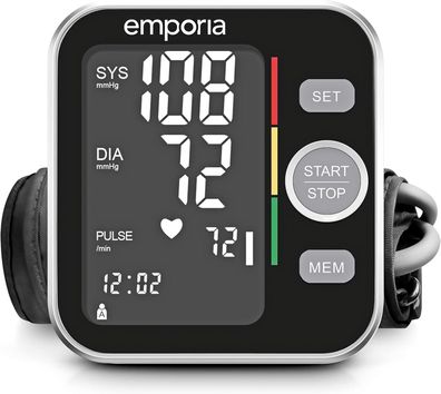 Emporia BPM-V20-BY Digitales Oberarm Blutdruckmessgerät Black - Neuwertig