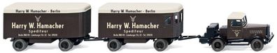 Wiking H0 1/87 085101 Hanomag Schlepper Möbelanhänger "Harry W. Hamacher" - OVP NEU