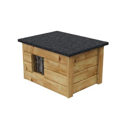 Hundehütte Wetterfest Hundehaus Hundehöhle Winterfest Isoliert Holz 57x44 cm 10335