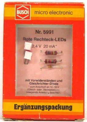 Busch Electronic 5991 Rechteck-LED's rot - OVP (Z96/4)