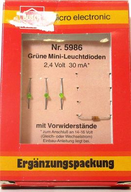 Busch Electronic 5986 3x Leuchtdioden grün 1,8mm - OVP (Z187-2E)