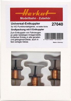 Herkat H0 27040 Unterflurentkuppler H0 Märklin K-/M-Gleis 5x - OVP NEU