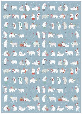 Turnowsky 01 127 Weihnachts-Geschenkpapier Kinder Eisbären, 50x70cm