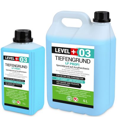 Tiefengrund LF 1-100L Tiefgund Beton Zement Gipsputz Grundierung Innen Außen L+03