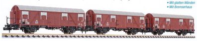 Liliput N L260130 3xGüterwagen Bremserhaus Glmhs 50 DB Ep. III - OVP NEU