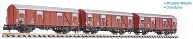 Liliput N L260137 3x Güterwagen Glmhs 50 glatte Wände DB Ep. III - OVP NEU