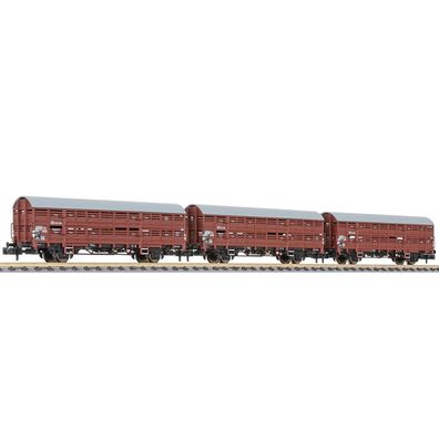 Liliput N L260140 3x Verschlagwagen Vlmms 63 ohne Bühne DB Ep. III - OVP NEU