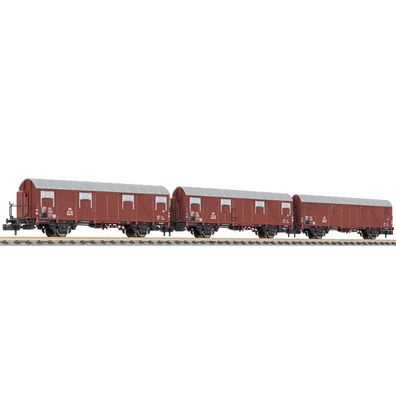 Liliput N L260146 3x gedeckte Güterwagen Glmhs 50 Bretterwände DB Ep. III OVP NEU