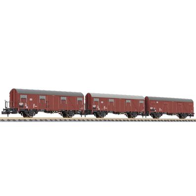 Liliput N L260147 3x gedeckte Güterwagen Gbs 245 Bretterwände DB Ep. IV - OVP NEU