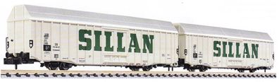 Liliput N L260158 2x großräumiger Güterwagen Hbbks DB SILLAN Ep. III - OVP NEU