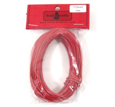 trainOmatic 1130401 feine Litze, Kabel 0.50 mm2 10m verdrillt, rot (0,44€/m) - NEU