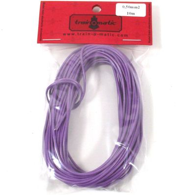 trainOmatic 1130409 feine Litze, Kabel 0.50 mm2 10m verdrillt, violett (0,44€/m) - N