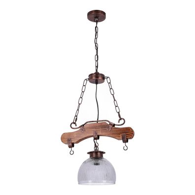 TIBU Hängelampe Holz Vintage Pendelleuchte Pendellampe Modell Bügel 1 Lichter