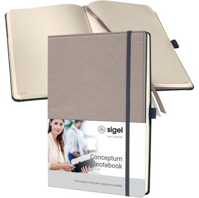 SIGEL CO692 Notizbuch Conceptum ca. A4 194 S. Dot-Lineatur 80g/m², Casual beige