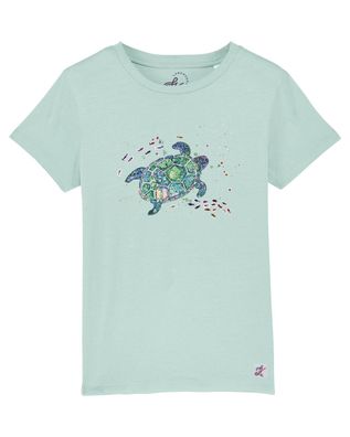 Kinder T-Shirt Biobaumwolle "Little Turtle" caribbean von Lebenskreativ