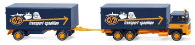 Wiking H0 1/87 045703 Kofferhängerzug (Scania 111) "ASG" - OVP NEU