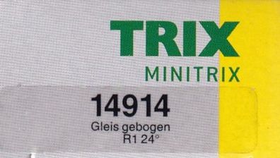 Minitrix N 14914 Gebogenes Gleis R1 24' R=194,6mm - NEU