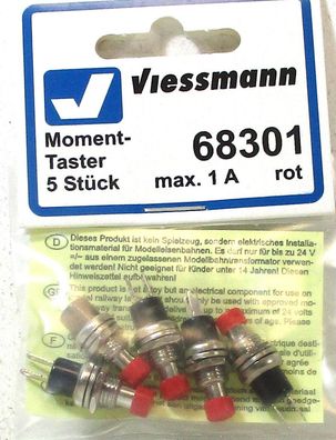 Viessmann 68301 Moment-Taster 5 Stück max. 1A rot OVP - NEU