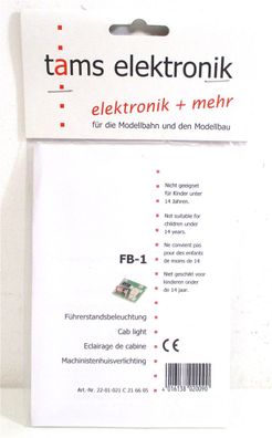 Conrad/tams 22-01-021 FB-1 Führerstandsbeleuchtung OVP (Z144-2F)