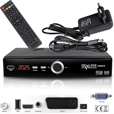 hd-line 20900 M Sat Receiver - HDTV, DVB-S/S2, HDMI, SCART, USB, Full HD, vorprogramm